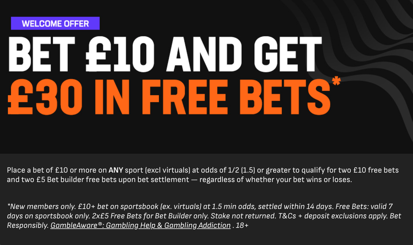 Livescore Bet's welcome offer: Bet £10 and get £30 in free bets